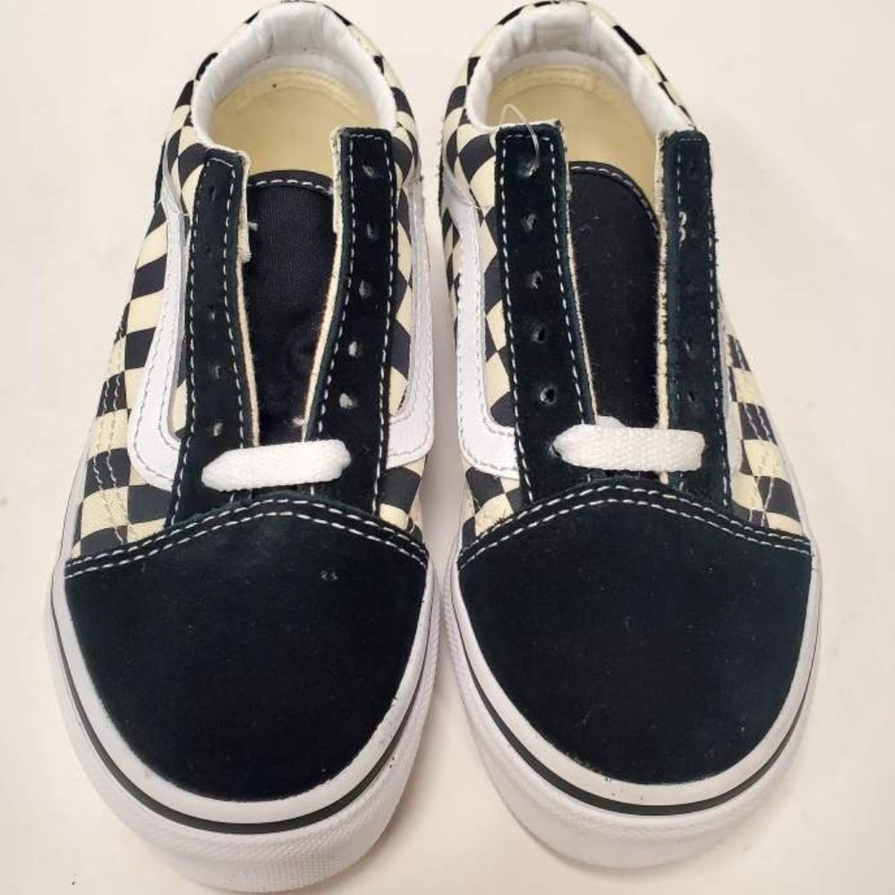 Vans Kids Old School Shoes, Primary Check Black/White - Picture 2 of 4